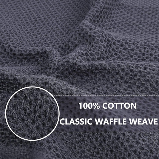 100% Cotton Waffle Weave Kitchen Dish Cloths, Ultra Soft Absorbent Quick Drying Dish Towels, 12 x 12 Inches, 6-Pack