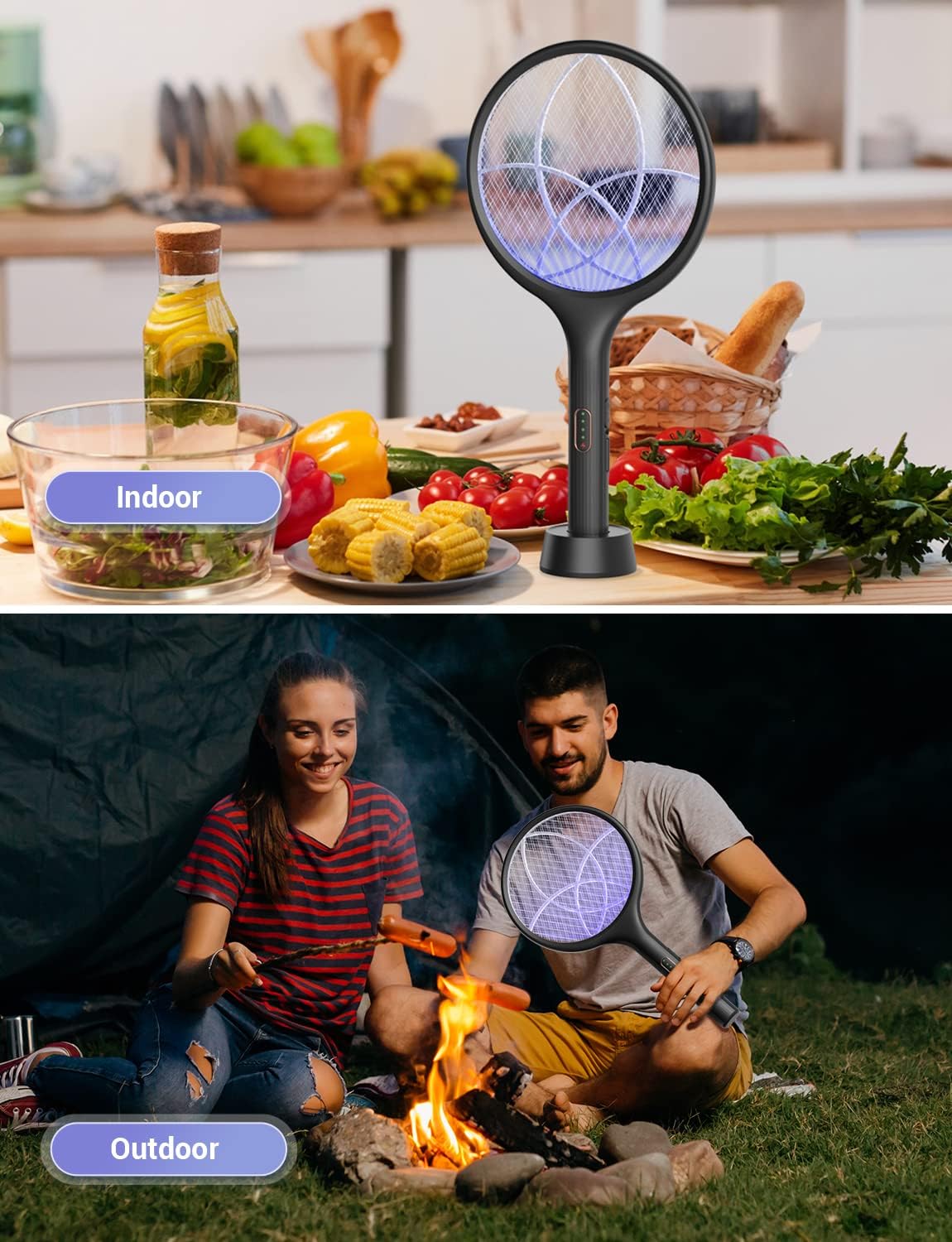 Rechargeable Electric Bug Zapper Racket