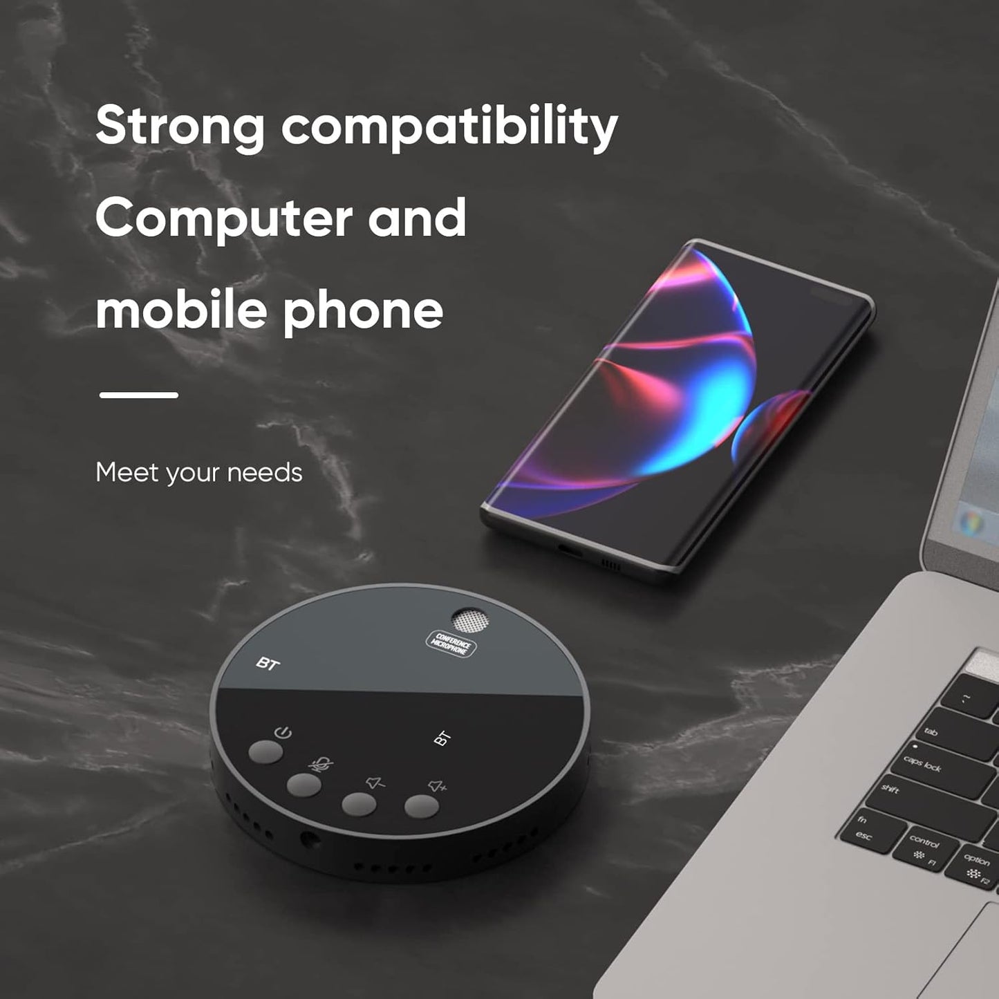 Bluetooth 5.0 desktop usb microphone,360 omnidirectional condenser computer microphone,mute/volume function with speaker