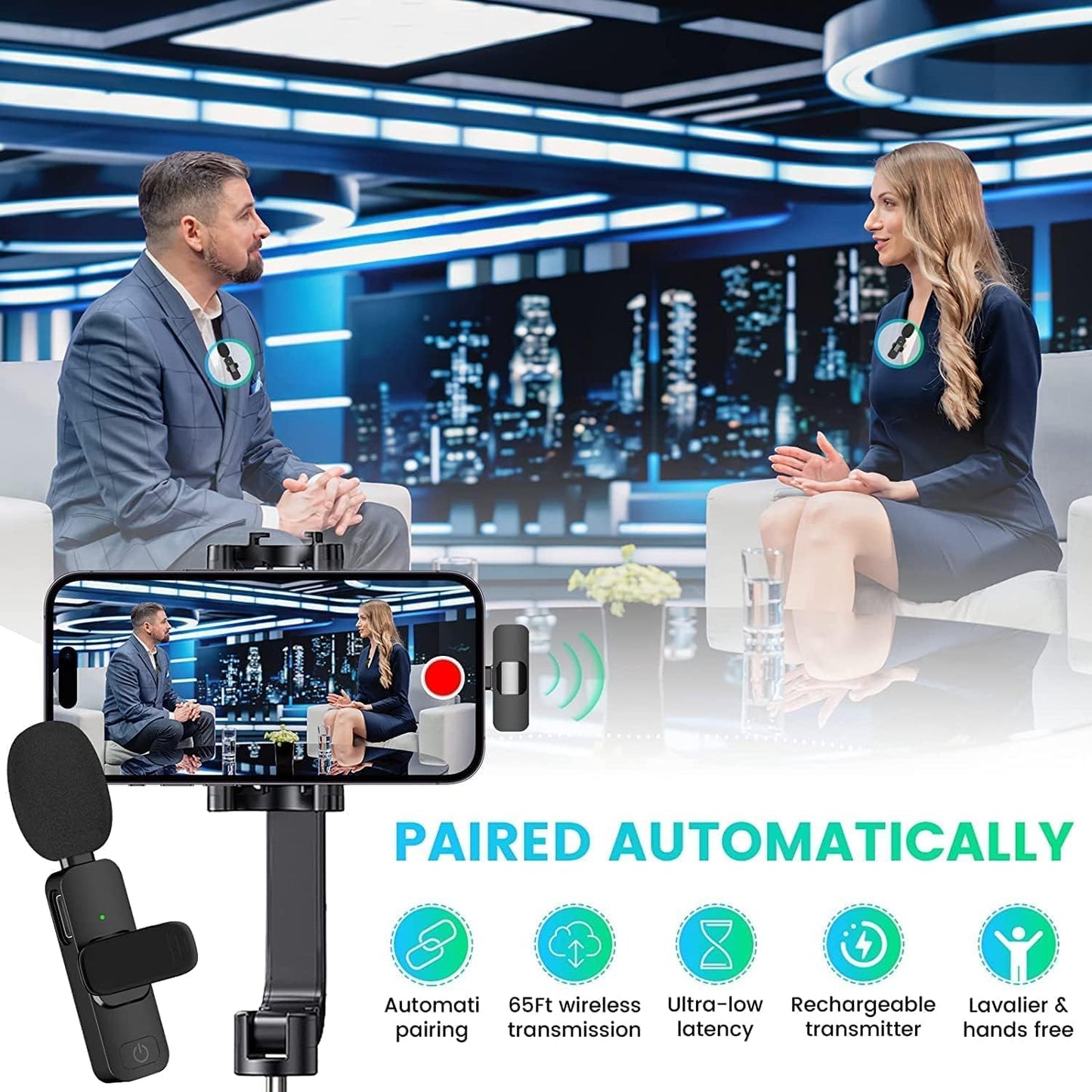 Wireless Microphone For Iphone Ipad, Mini Microphone, Wireless Microphones, Wireless Lavalier Microphone, Clip-on Microphones, Microphone For Iphone V
