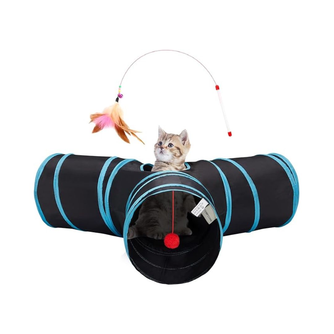 3-Way Cat Tunnel Tube — Interactive Play Toy for Indoor Cats