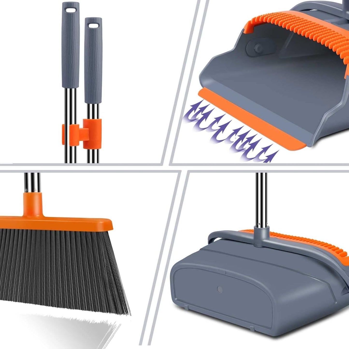 Self-Cleaning Broom & Dustpan Cleaning Set
