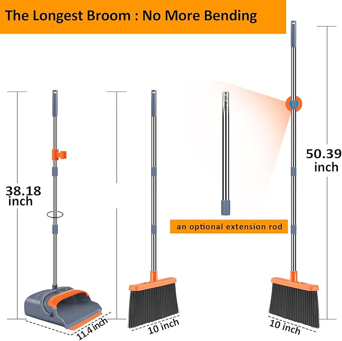 Self-Cleaning Broom & Dustpan Cleaning Set