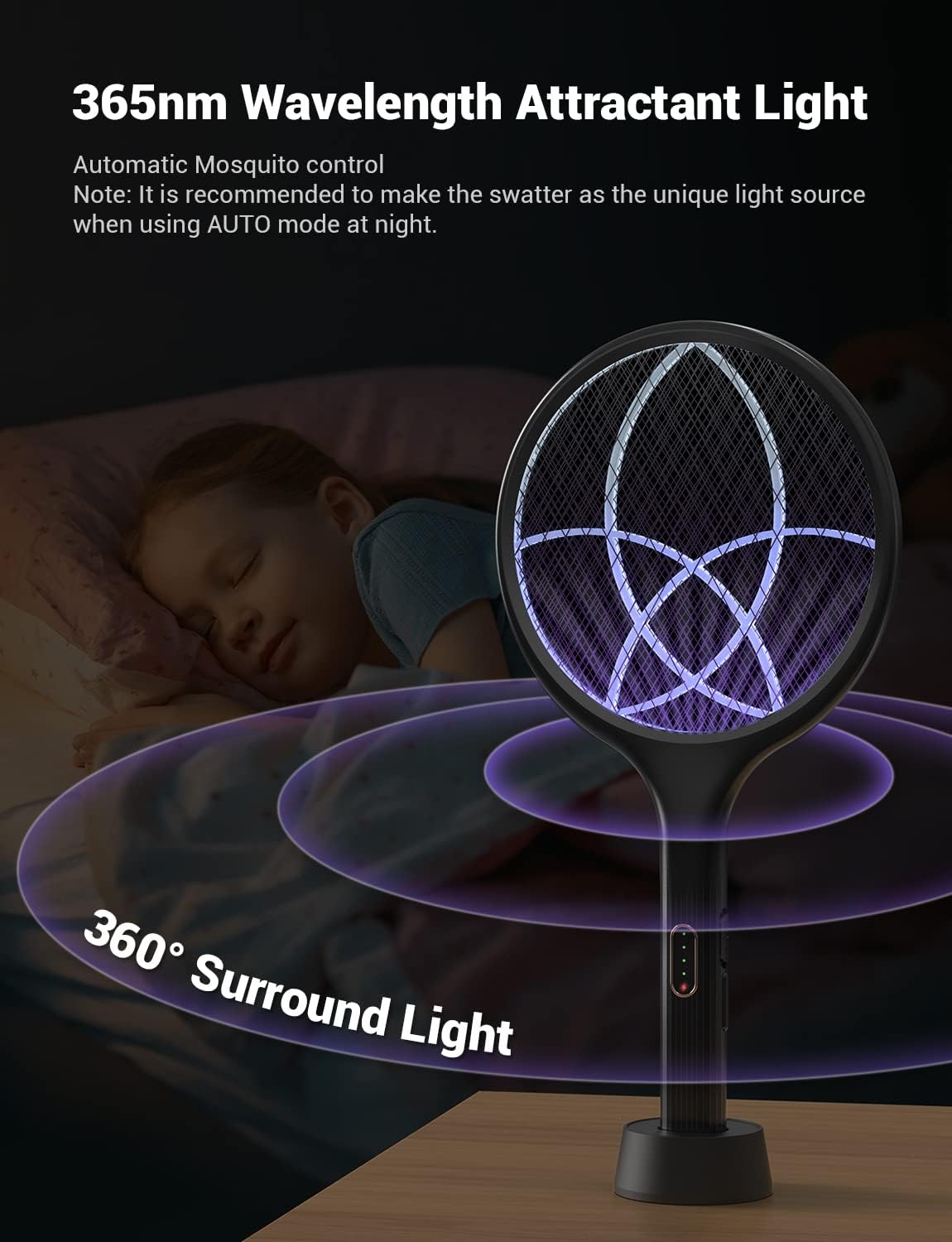 Rechargeable Electric Bug Zapper Racket