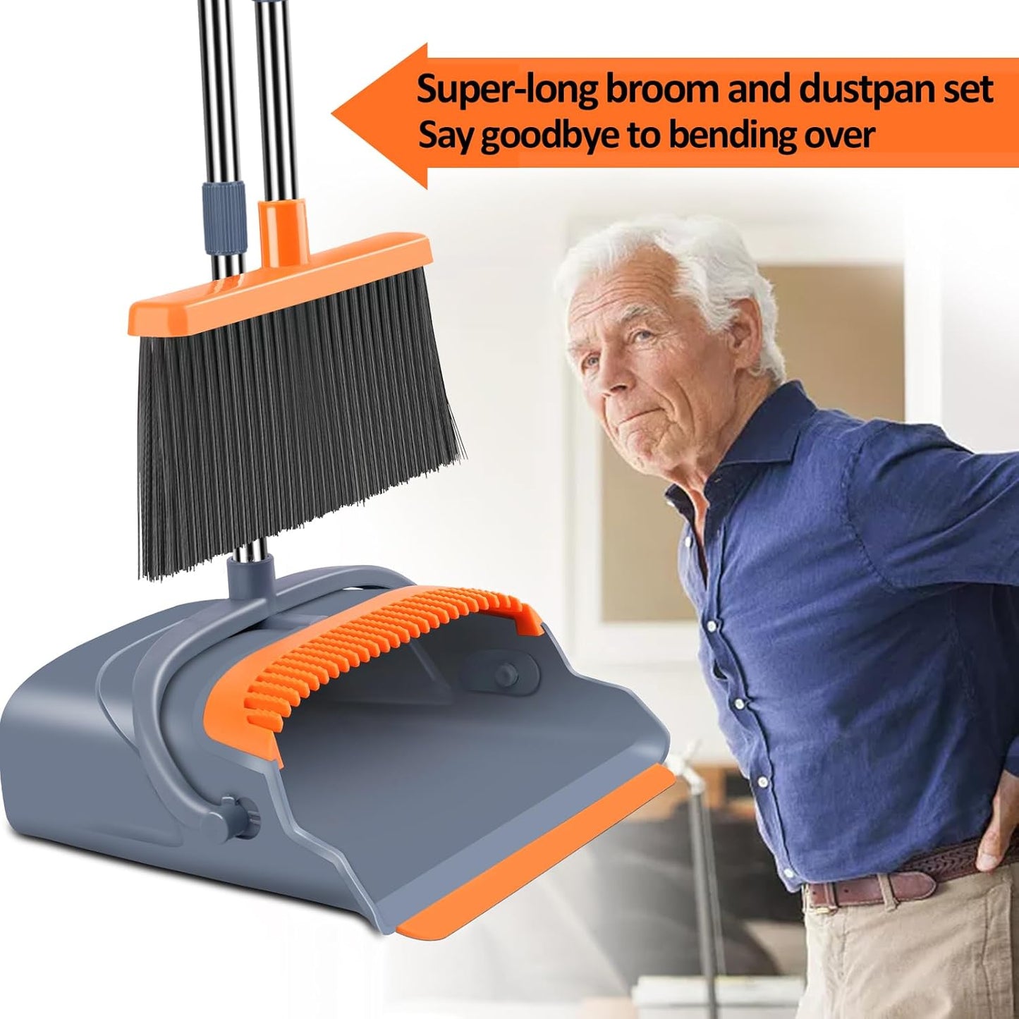 Self-Cleaning Broom & Dustpan Cleaning Set