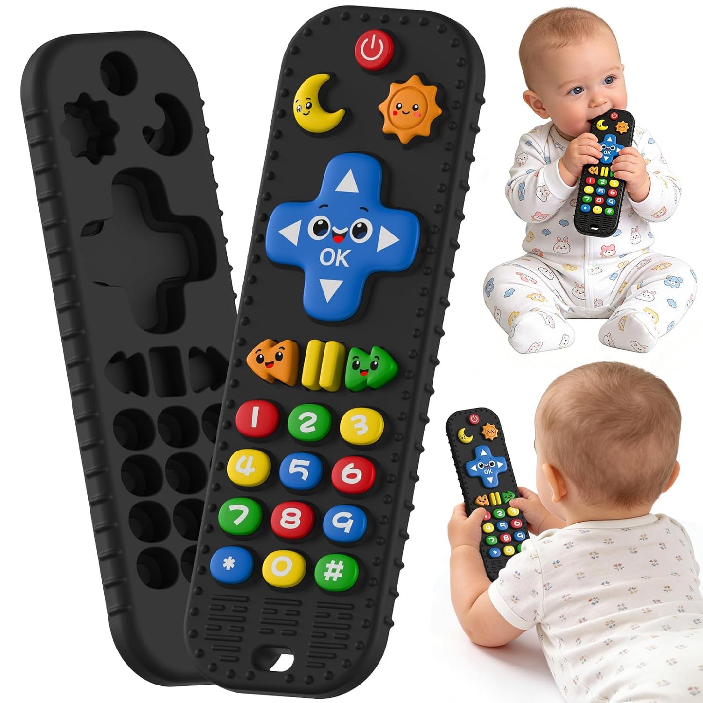 Silicone Baby Remote Teething Relief Sensory Chew Toy