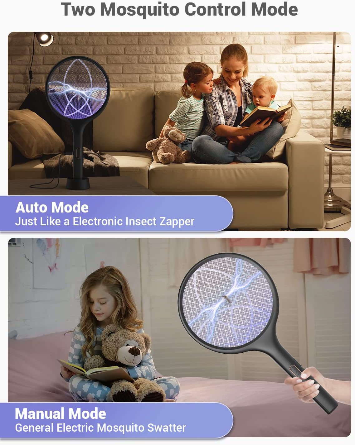 Rechargeable Electric Bug Zapper Racket