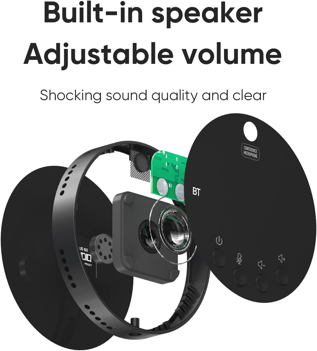 Bluetooth 5.0 desktop usb microphone,360 omnidirectional condenser computer microphone,mute/volume function with speaker