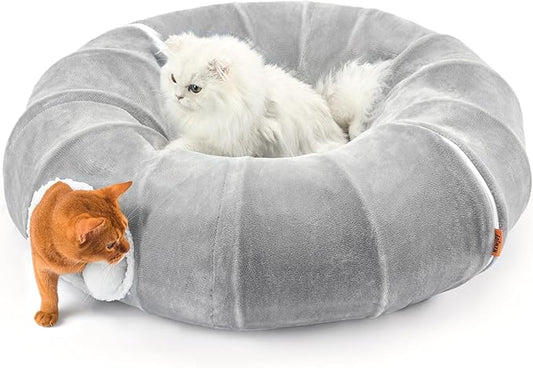 Cat Tunnel Bed for Indoor Cats Cute Cat Donut Toy Tunnel