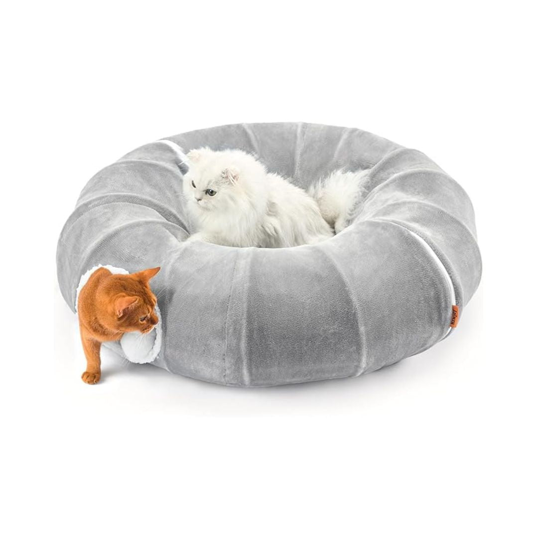 Cat Tunnel Bed — Indoor Donut Toy Tunnel for Cats