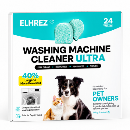 Washing Machine Cleaner Tablets – 24 Pack, Pet Owner Formula