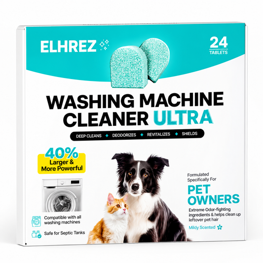 Washing Machine Cleaner Tablets – 24 Pack, Pet Owner Formula