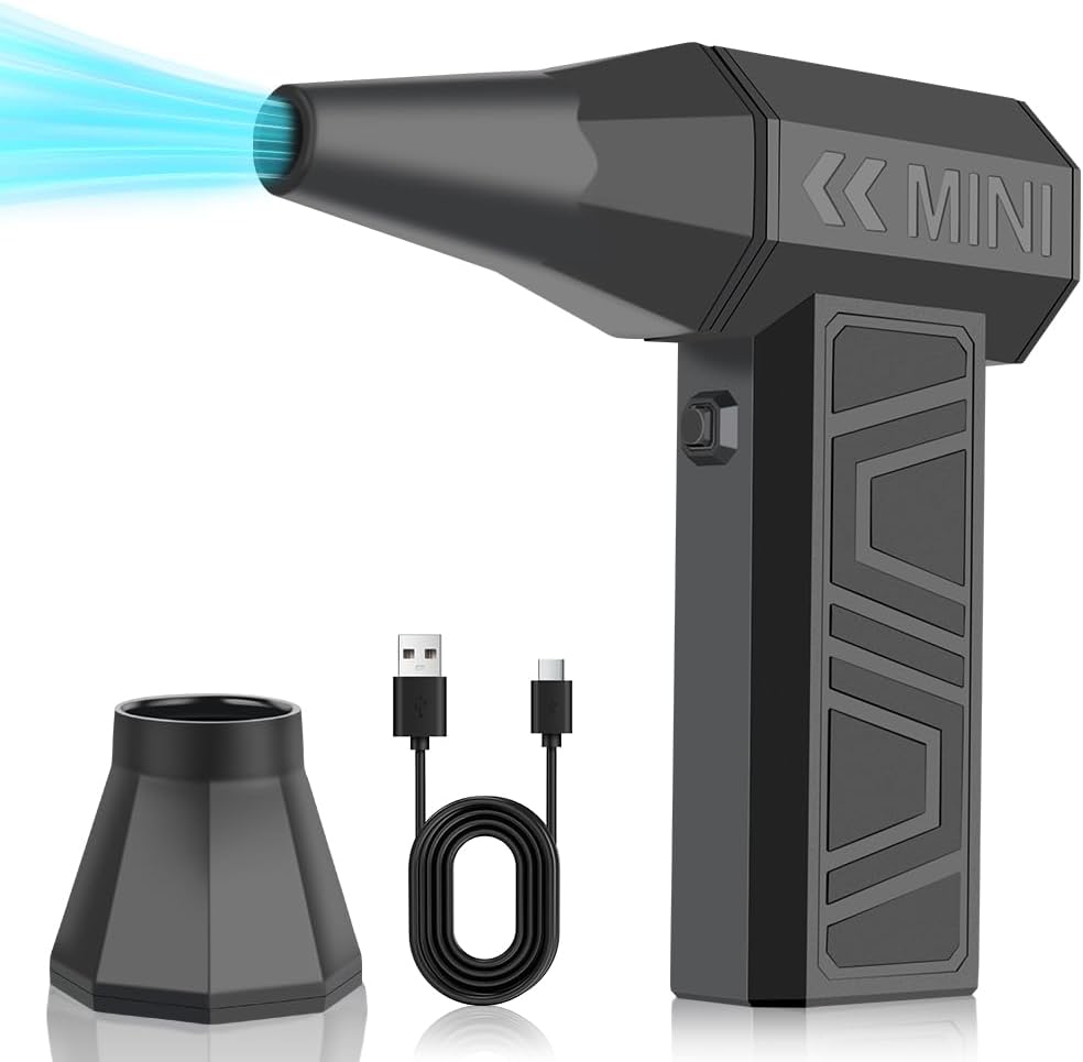 Compressed Air Duster 90000RPM Mini Air Blower for Computer