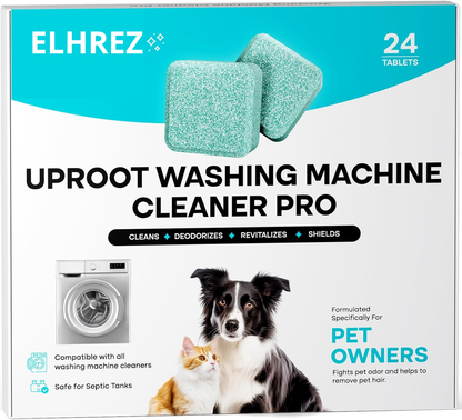 Washing Machine Cleaner Tablets – 24 Pack, Pet Owner Formula