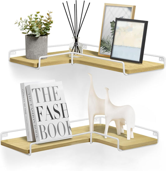 Floating Shelves, Set of 2, L-Shaped Corner Shelves for Wall, Corner Wall Shelf, Industrial Style, for Living Room, Bedroom, Kitchen.