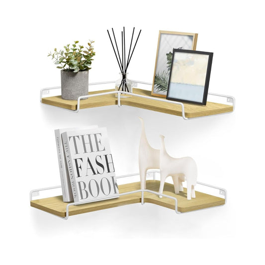 Floating Shelves, Set of 2, L-Shaped Corner Shelves for Wall, Corner Wall Shelf, Industrial Style, for Living Room, Bedroom, Kitchen.