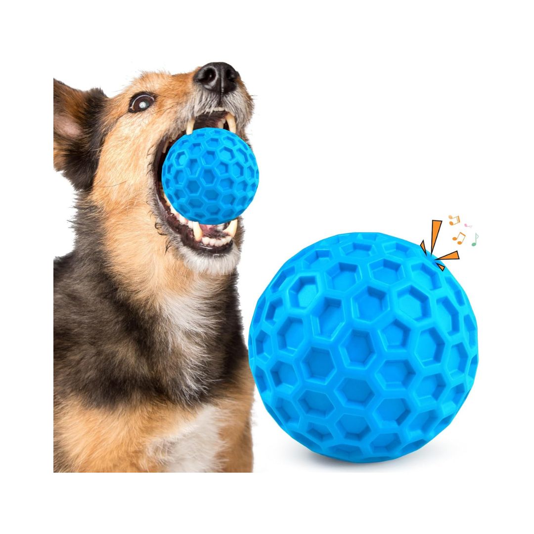 Indestructible Dog Chew Ball — Tough Squeaky Toy for Aggressive Chewers