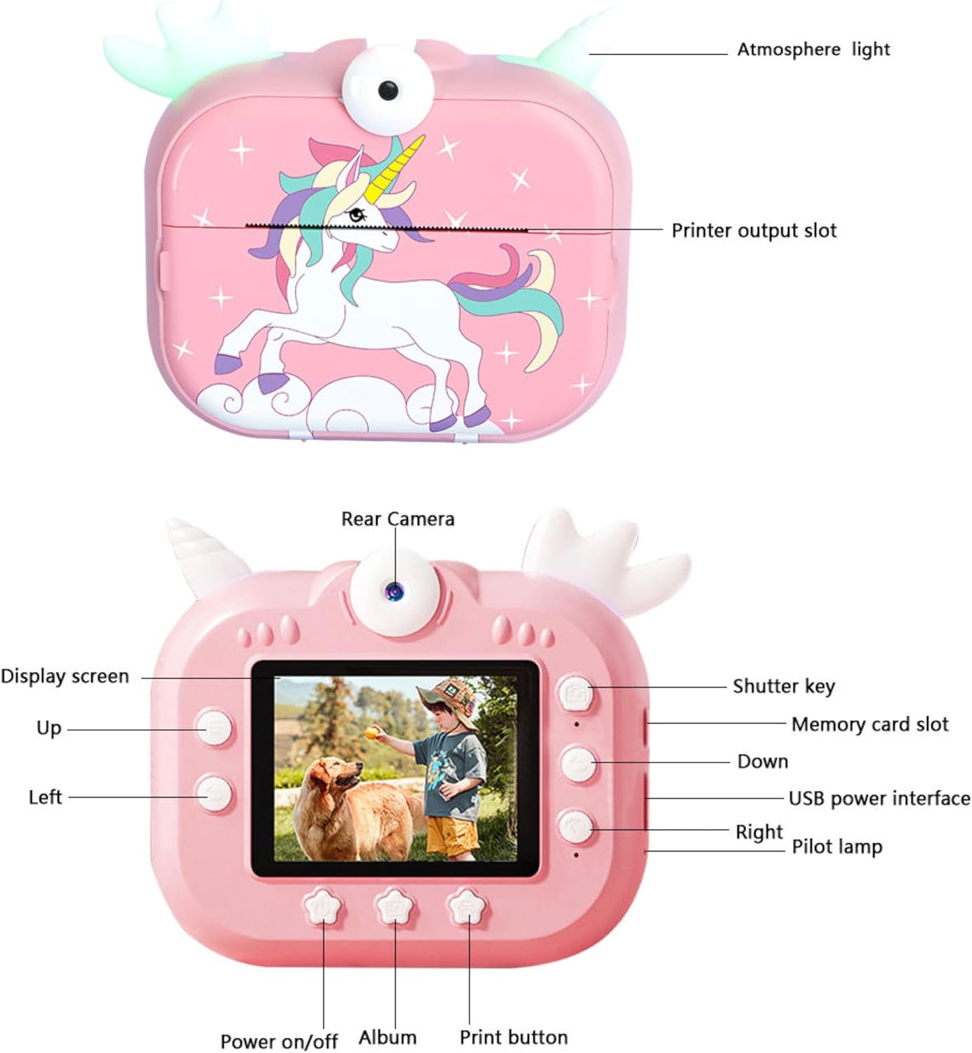 Instant Print Camera Kids Camera Thermal Paper Print Camera for Kids