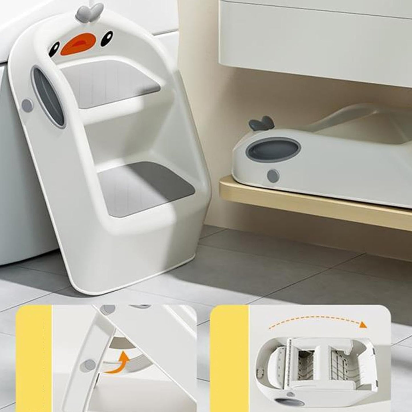 Kids Step Stool, NonSlip, Foldable, Portable Child Stool For Potty Training, Bathroom Sink And Bedroom