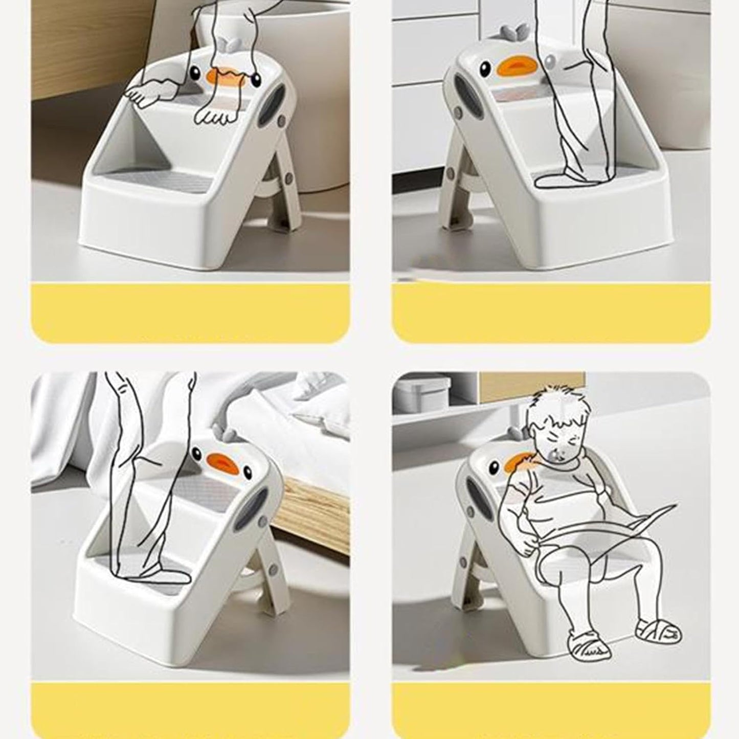 Kids Step Stool, NonSlip, Foldable, Portable Child Stool For Potty Training, Bathroom Sink And Bedroom