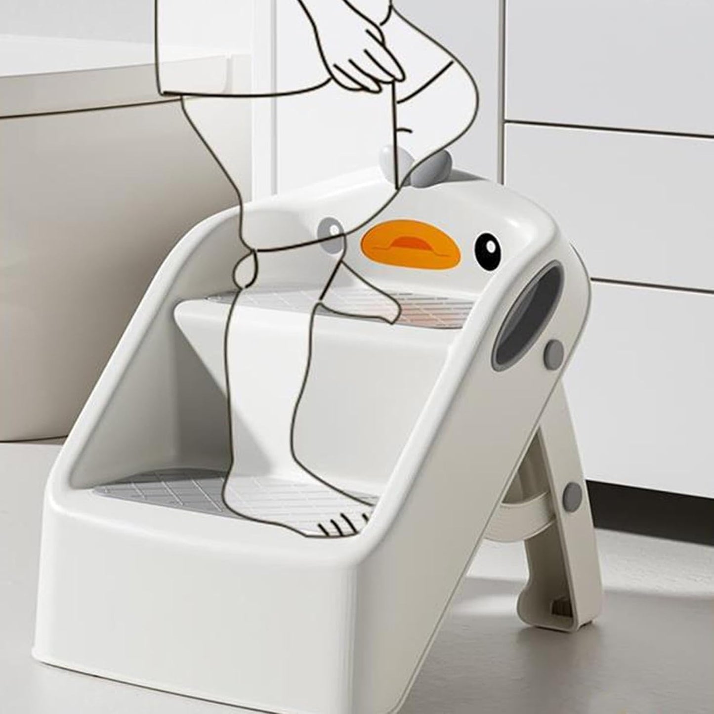 Kids Step Stool, NonSlip, Foldable, Portable Child Stool For Potty Training, Bathroom Sink And Bedroom
