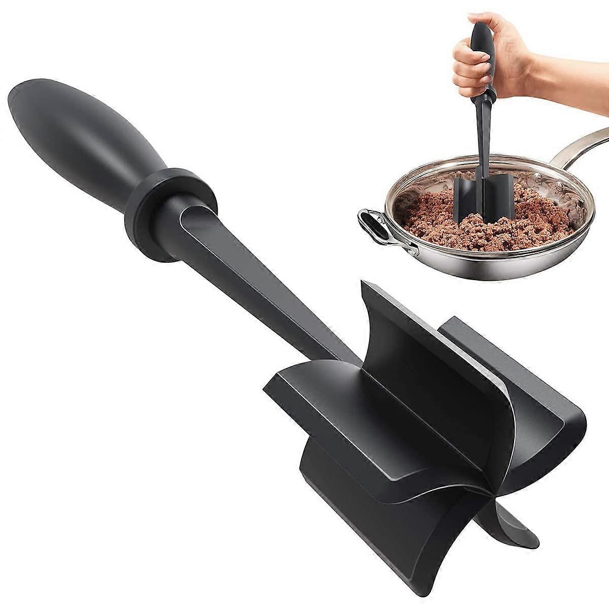 Meat Chopper Heat Resistant Nylon Ground Beef Masher with Ergonomic Grip and Five Blade Design 1pcs