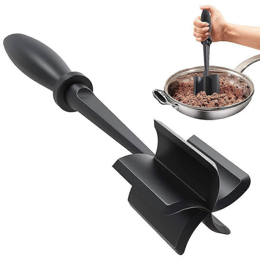 Meat Chopper Heat Resistant Nylon Ground Beef Masher with Ergonomic Grip and Five Blade Design 1pcs