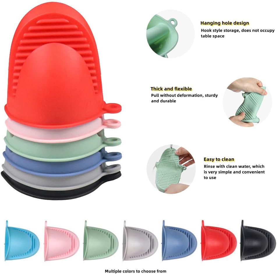 Oven Mitts，Mini Oven Gloves Silicone Heat Resistant Cooking Pinch Mitts Potholder for Air Fryer Kitchen Cooking & Baking