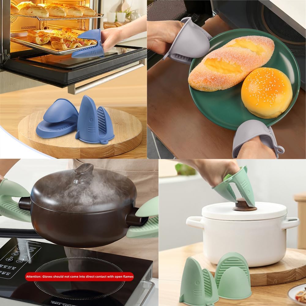 Oven Mitts，Mini Oven Gloves Silicone Heat Resistant Cooking Pinch Mitts Potholder for Air Fryer Kitchen Cooking & Baking