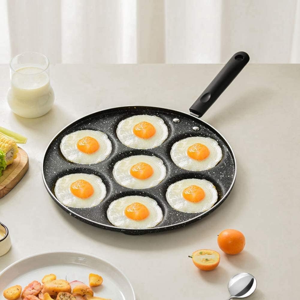 Pancake Frying Pans, 7 Holes Frying Pan, Non-Stick Fried Eggs, Hamburger Pan