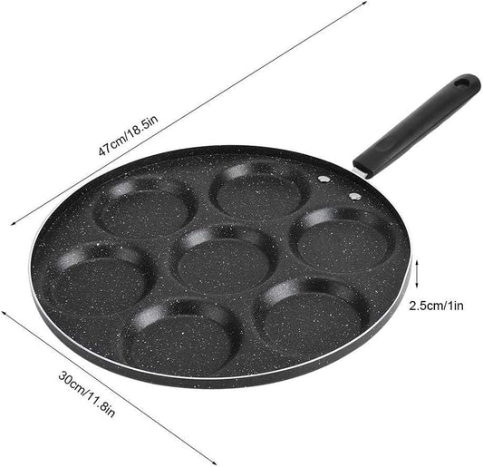 7-Hole Non-Stick Pancake & Egg Frying Pan — Mini Burger & Breakfast Pan