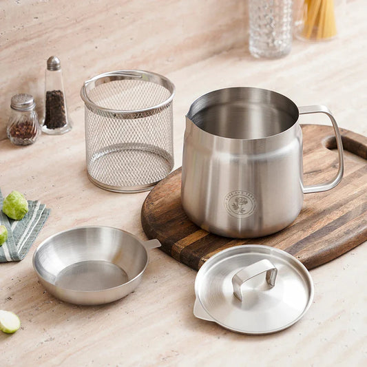 Stainless Steel Deep Fryer with Oil Filter & Basket