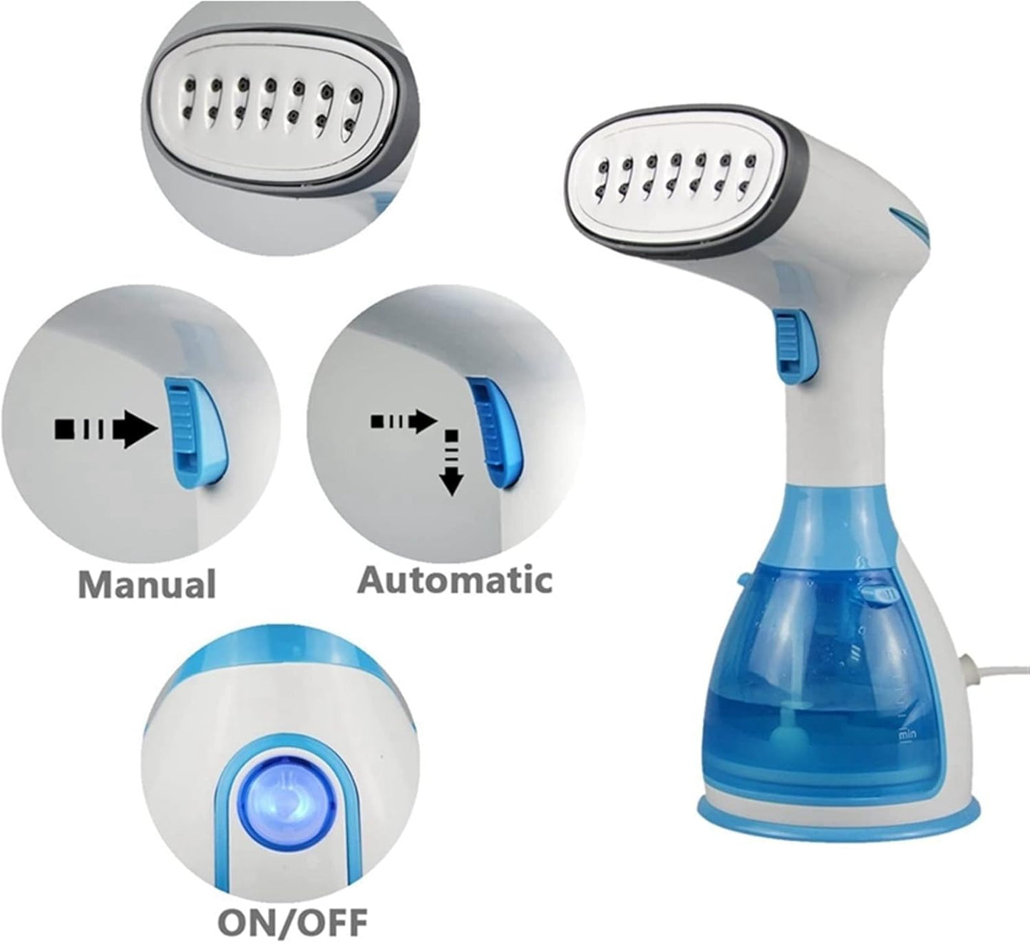 Travel Steamer for Clothes, Foldable Clothes Steamer Fabric Wrinkle Remover, Portable Handheld Garment Steamer and Steam Iron