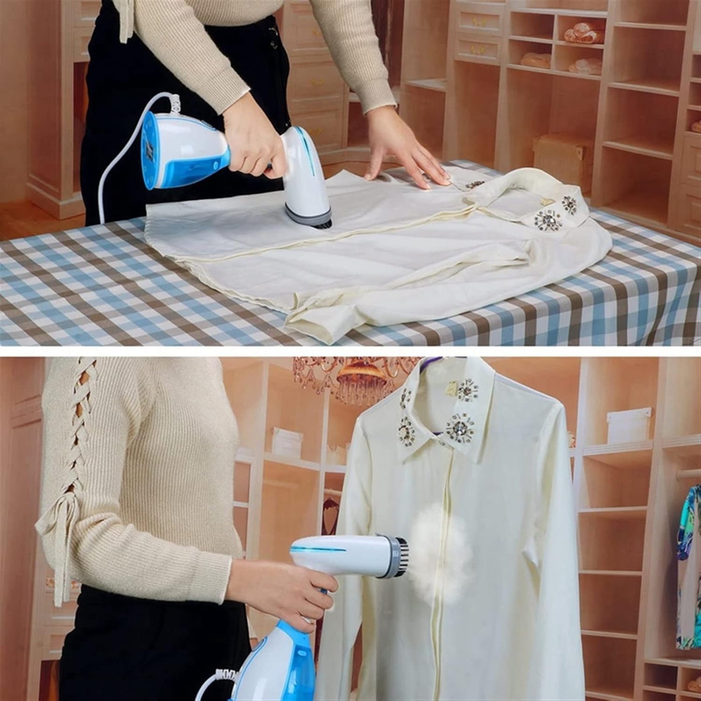 Travel Steamer for Clothes, Foldable Clothes Steamer Fabric Wrinkle Remover, Portable Handheld Garment Steamer and Steam Iron
