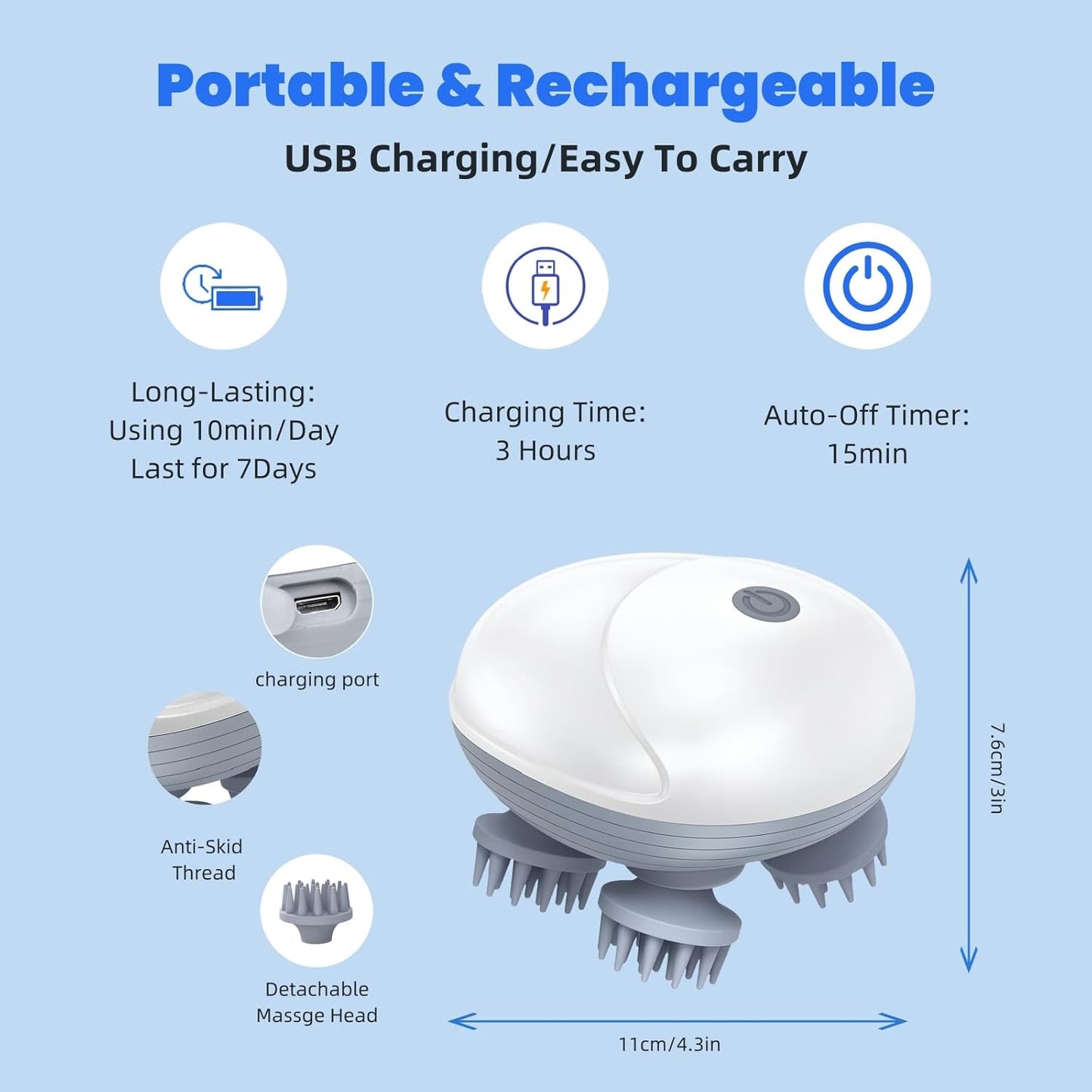 Upgraded Electric Scalp Massager for Men Women