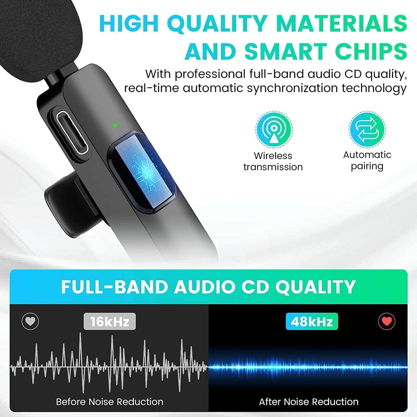 Wireless Microphone For Iphone Ipad, Mini Microphone, Wireless Microphones, Wireless Lavalier Microphone, Clip-on Microphones, Microphone For Iphone V