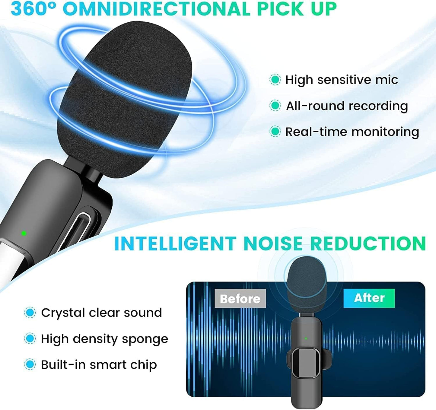 Wireless Microphone For Iphone Ipad, Mini Microphone, Wireless Microphones, Wireless Lavalier Microphone, Clip-on Microphones, Microphone For Iphone V