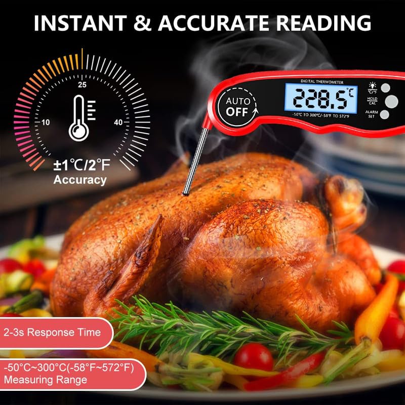Meat Thermometer Digital, Instant Read Food Thermometer with Dual Probe