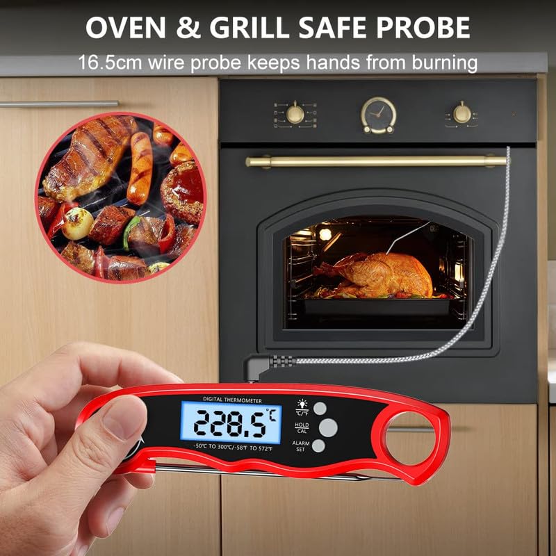 Meat Thermometer Digital, Instant Read Food Thermometer with Dual Probe