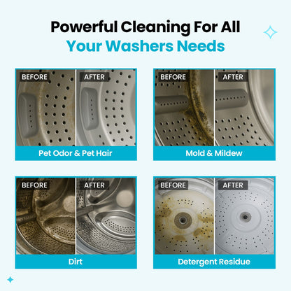 Washing Machine Cleaner Tablets – 24 Pack, Pet Owner Formula
