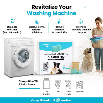 Washing Machine Cleaner Tablets – 24 Pack, Pet Owner Formula