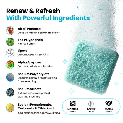 Washing Machine Cleaner Tablets – 24 Pack, Pet Owner Formula